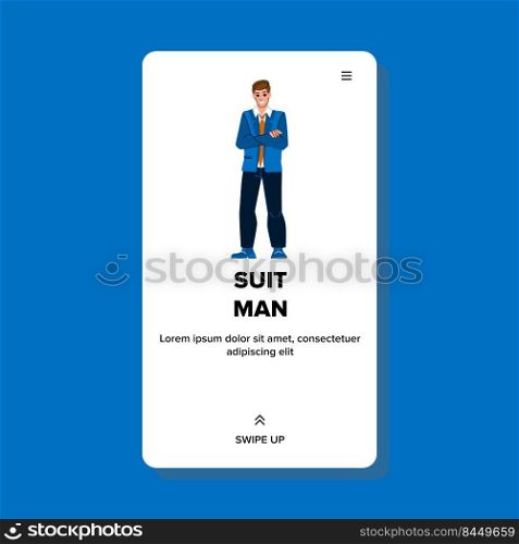 suit man vector. businessman male, business person, elegant fashion formal shirt suit man web flat cartoon illustration. suit man vector