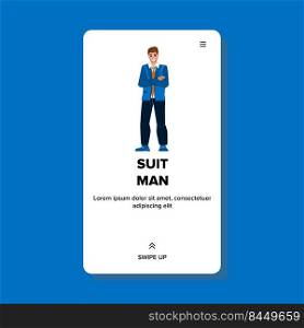 suit man vector. businessman male, business person, elegant fashion formal shirt suit man web flat cartoon illustration. suit man vector