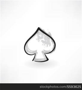 suit of spades grunge icon