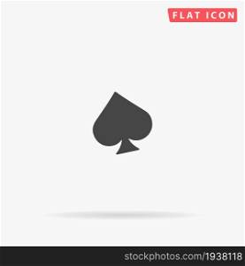 Suit Spades flat vector icon. Glyph style sign. Simple hand drawn illustrations symbol for concept infographics, designs projects, UI and UX, website or mobile application.. Suit Spades flat vector icon