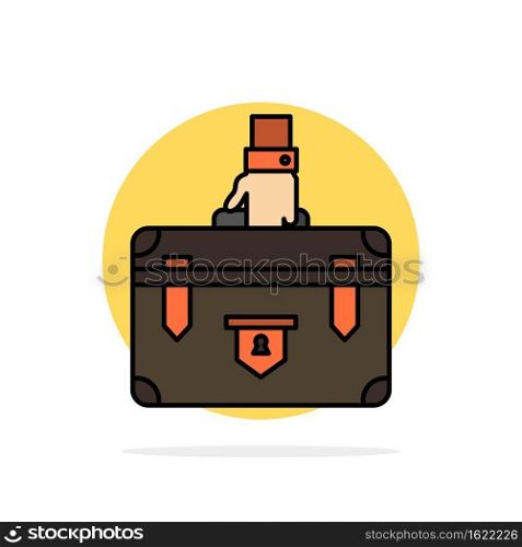 Suitcase, Briefcase, Business, Case, Documents, Marketing, Portfolio Abstract Circle Background Flat color Icon