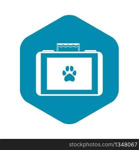 Suitcase for animals icon in simple style isolated on white background. Suitcase for animals icon, simple style