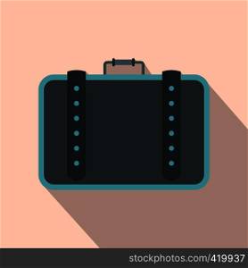 Suitcase for travalling flat icon on a pink background. Suitcase for travalling flat icon