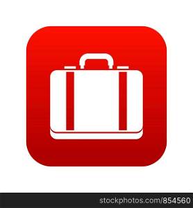 Suitcase icon digital red for any design isolated on white vector illustration. Suitcase icon digital red