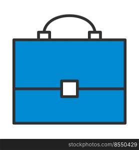 Suitcase Icon. Editable Bold Outline With Color Fill Design. Vector Illustration.