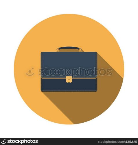 Suitcase icon. Flat Design Circle With Long Shadow. Vector Illustration.