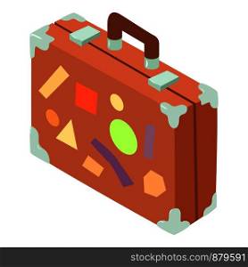 Suitcase icon. Isometric illustration of suitcase vector icon for web. Suitcase icon, isometric 3d style