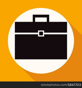 suitcase icon on white circle with a long shadow