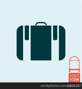 Suitcase icon. Travel luggage symbol. Vector illustration. Suitcase icon isolated