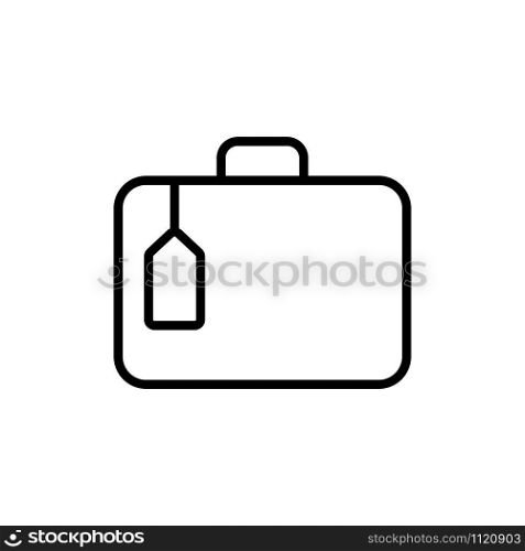 suitcase icon vector. A thin line sign. Isolated contour symbol illustration. suitcase icon vector. Isolated contour symbol illustration