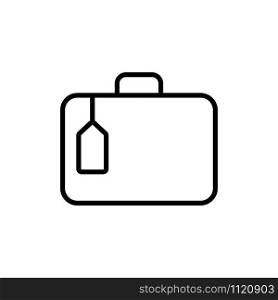suitcase icon vector. A thin line sign. Isolated contour symbol illustration. suitcase icon vector. Isolated contour symbol illustration