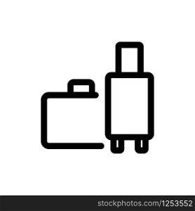 suitcase icon vector. Thin line sign. Isolated contour symbol illustration. suitcase icon vector. Isolated contour symbol illustration