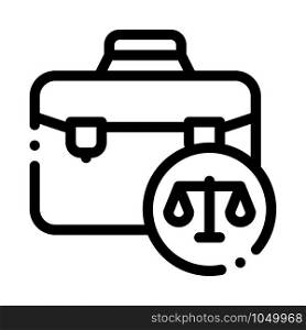 Suitcase Law And Judgement Icon Vector Thin Line. Contour Illustration. Suitcase Law And Judgement Icon Vector Illustration