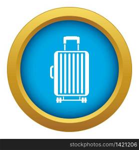 Suitcase on wheels icon blue vector isolated on white background for any design. Suitcase on wheels icon blue vector isolated