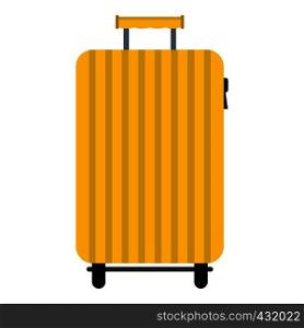 Suitcase on wheels icon flat isolated on white background vector illustration. Suitcase on wheels icon isolated