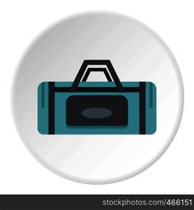Suitcase on wheels icon in flat circle isolated on white vector illustration for web. Suitcase on wheels icon circle