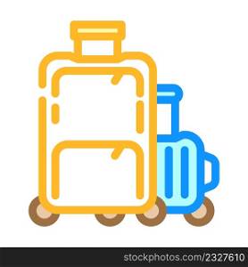 suitcase traveler baggage color icon vector. suitcase traveler baggage sign. isolated symbol illustration. suitcase traveler baggage color icon vector illustration