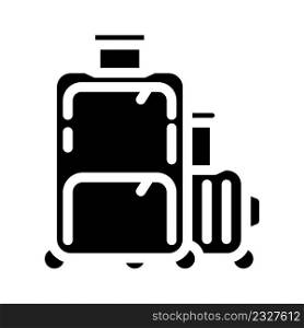 suitcase traveler baggage glyph icon vector. suitcase traveler baggage sign. isolated contour symbol black illustration. suitcase traveler baggage glyph icon vector illustration