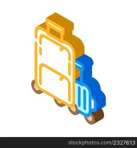 suitcase traveler baggage isometric icon vector. suitcase traveler baggage sign. isolated symbol illustration. suitcase traveler baggage isometric icon vector illustration