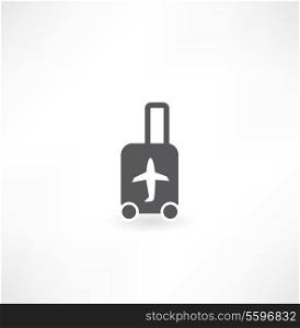 suitcase with airplane icon
