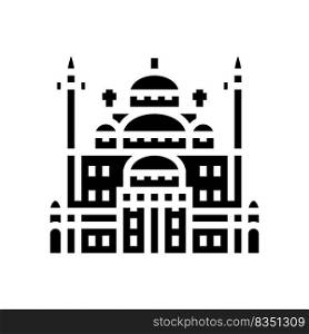 suleiman pasha mosque glyph icon vector. suleiman pasha mosque sign. isolated symbol illustration. suleiman pasha mosque glyph icon vector illustration