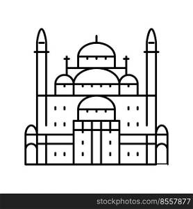 suleiman pasha mosque line icon vector. suleiman pasha mosque sign. isolated contour symbol black illustration. suleiman pasha mosque line icon vector illustration
