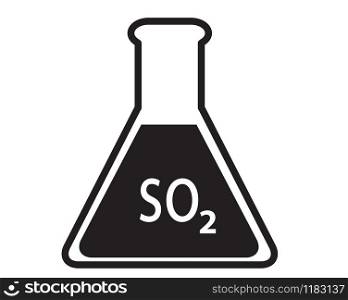 sulfur dioxide flask icon on white background. flat style. sulfur dioxide flask sign.