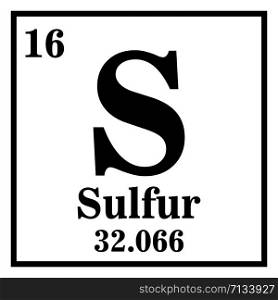 Sulfur Periodic Table of the Elements Vector illustration eps 10.. Sulfur Periodic Table of the Elements Vector illustration eps 10
