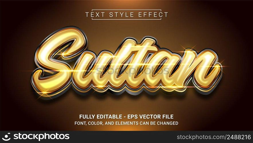 Sultan Text Style Effect. Editable Graphic Text Template.