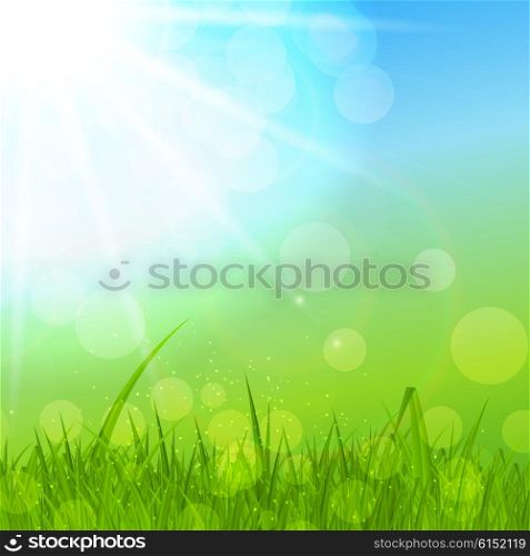Summer Abstract Background with Grass. Vector Illustration. EPS10. Summer Abstract Background with Grass. Vector Illustration