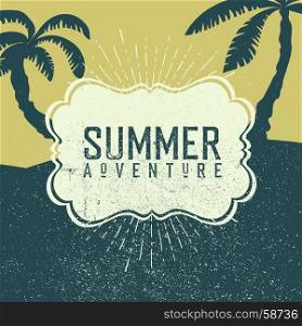 Summer adventures poster. Summer beach party poster