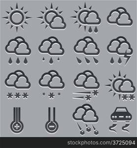 Summer and winter weather forecast icons vector set.