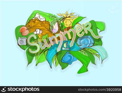 summer background. abstract decoration summer silhouette