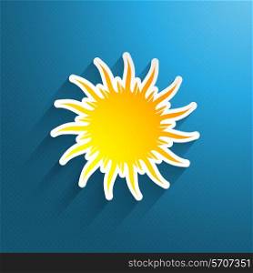 Summer background with a sun shaped icon