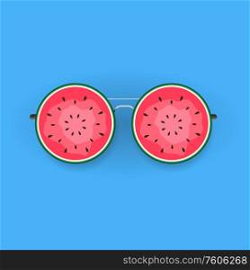 Summer Background with Glass and Watermelon. Vector Illustration EPS10. Summer Background with Glass and Watermelon. Vector Illustration
