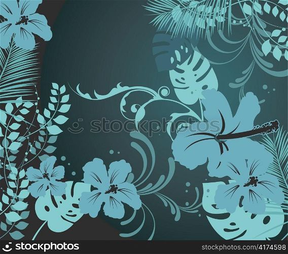 summer background with hibiscus vector illustration