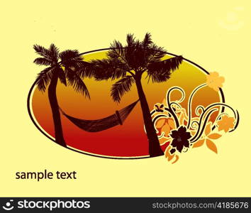 summer background with palm trees