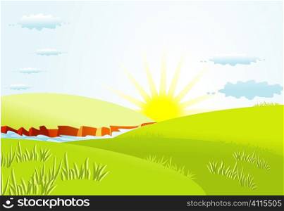 Summer background with sun