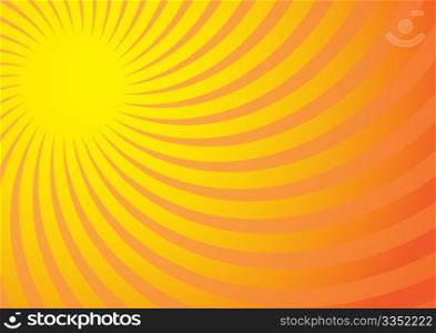 Summer Background - Yellow Rays on Gradient Background