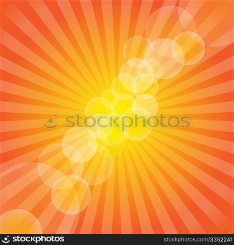 Summer Background - Yellow Sunrays on Gradient Background