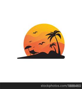 Summer beach Vector icon design illustration Template