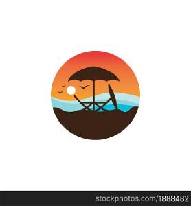 Summer beach Vector icon design illustration Template