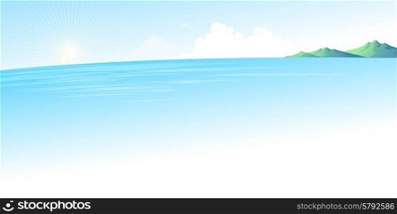 Summer blue sea landscape. Vector illustration. Summer blue sea landscape. Vector illustration. EPS 10