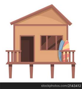 Summer bungalow icon cartoon vector. Beach house. Sea villa. Summer bungalow icon cartoon vector. Beach house