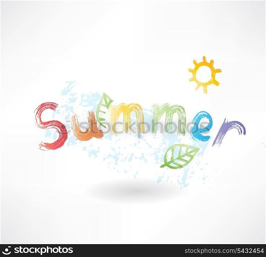 summer by letters grunge icon