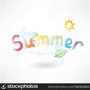 summer by letters grunge icon