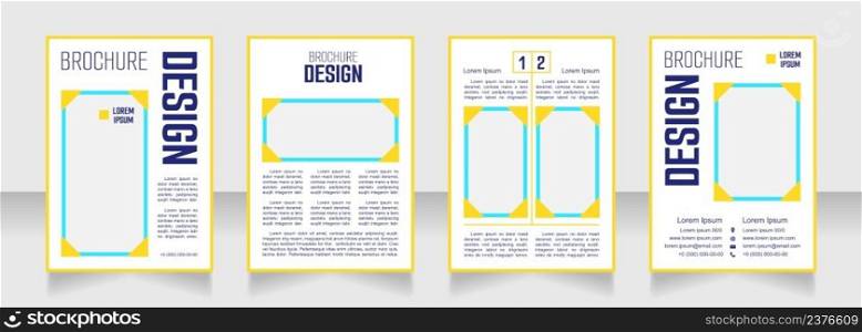 Summer c&activity blank brochure design. Template set with copy space for text. Premade corporate reports collection. Editable 4 paper pages. Smooch Sans Light, Bold, Arial Regular fonts used. Summer c&activity blank brochure design