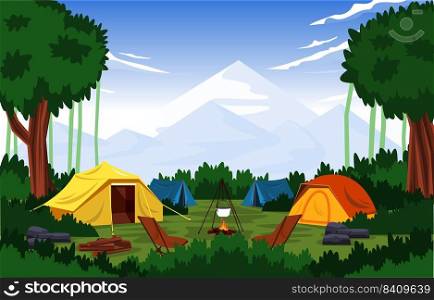Summer C&Tent Outdoor Mountain Nature Adventure Holiday