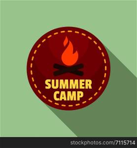 Summer camp fire logo. Flat illustration of summer camp fire vector logo for web design. Summer camp fire logo, flat style