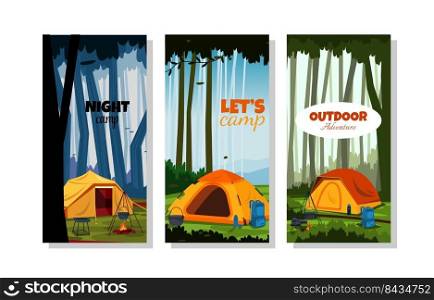 Summer Camp Tent Nature Adventure Holiday Card Template